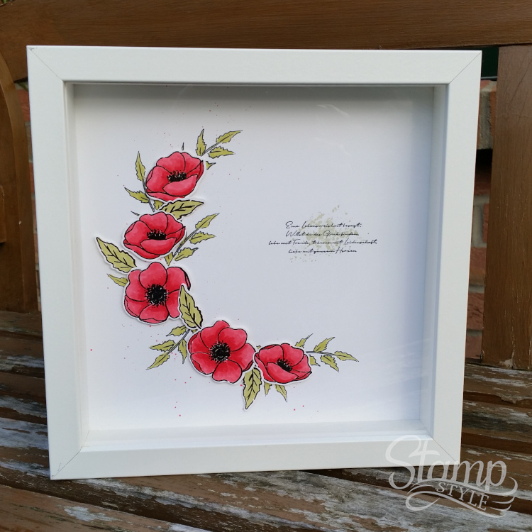 Homedeko mit Mohnblüten – Stamp-Style
