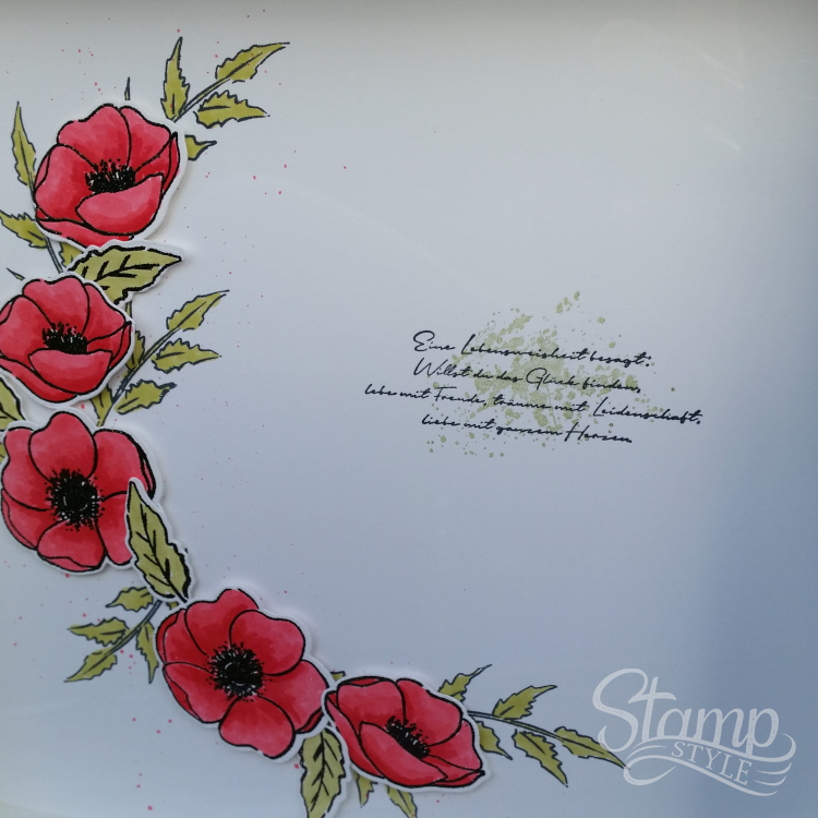 Homedeko mit Mohnblüten – Stamp-Style