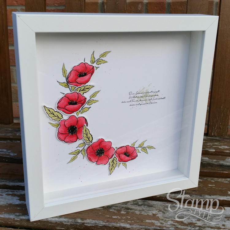 Homedeko mit Mohnblüten – Stamp-Style